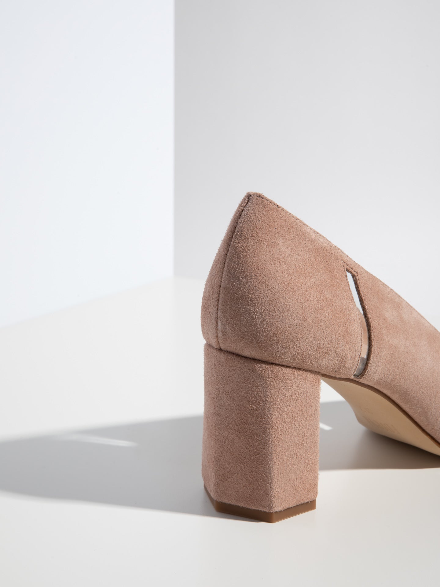 Sofia Costa Sapatos de Salto Alto com Ponta Quadrada em Rosa